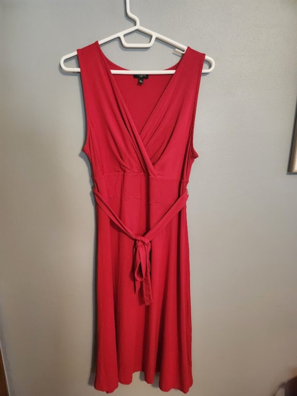 Talbot's Faux Wrap Dress Fit and Flare Red Size Medium Petite